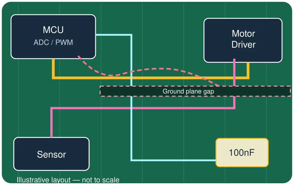 طراحی PCB طراحی A — مسیرکشی نامناسب